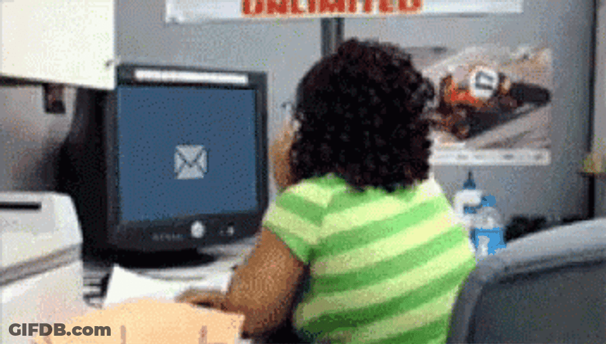 Email Shocked Fall Funny GIF