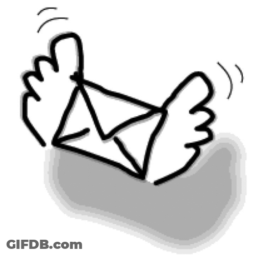 Email Wings Flying Art GIF