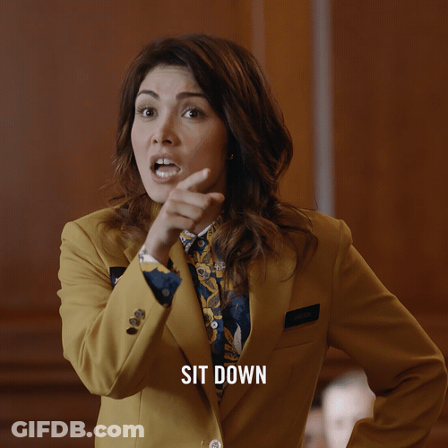 Embarrassed Girl Sit Down GIF
