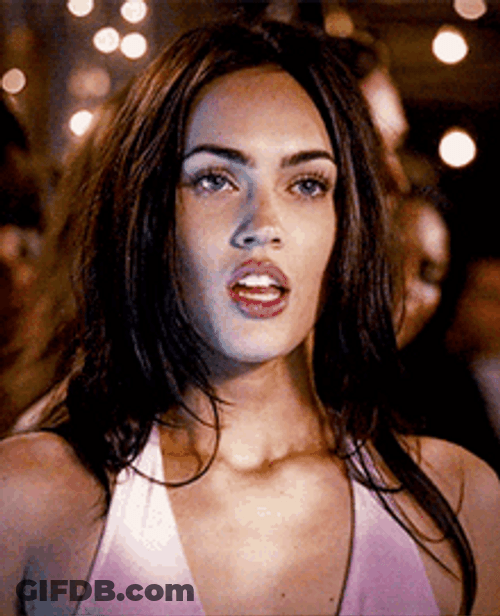 Embarrassed Megan Fox Smiling Shyly GIF