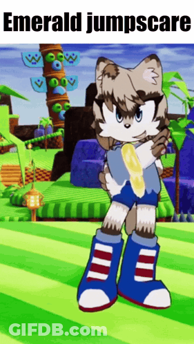 Emerald Jumpscare Standing In Green Field GIF