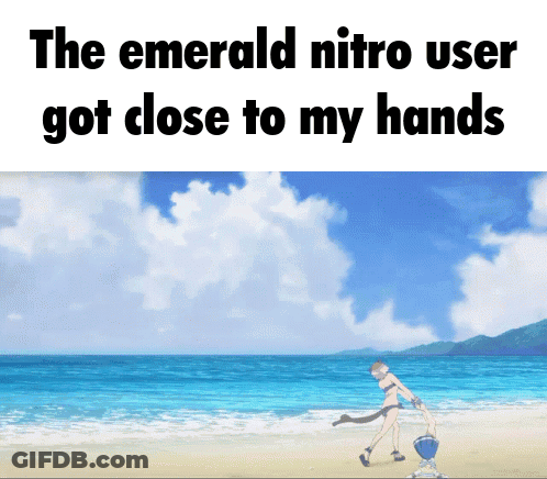 Emerald Nitro User Near Hands On Beach GIF