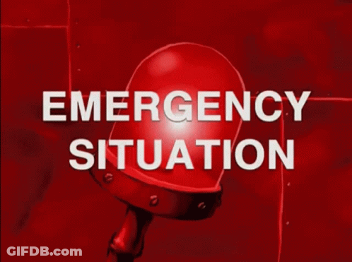 Emergency Situation Sign White Letters Black Background GIF