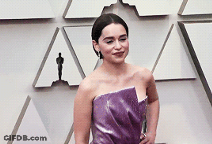 Emilia Clarke Attends Annual Academy Awards GIF