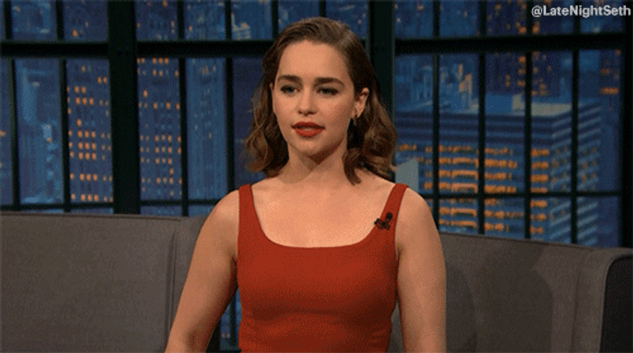 Emilia Clarke Late Night Talk Show Laughing GIF