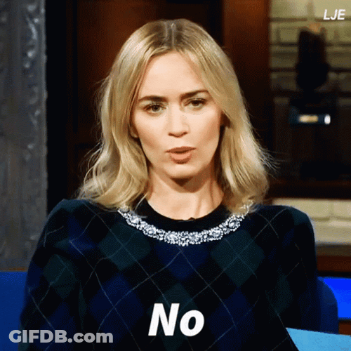 Emily Blunt Disagree No No GIF