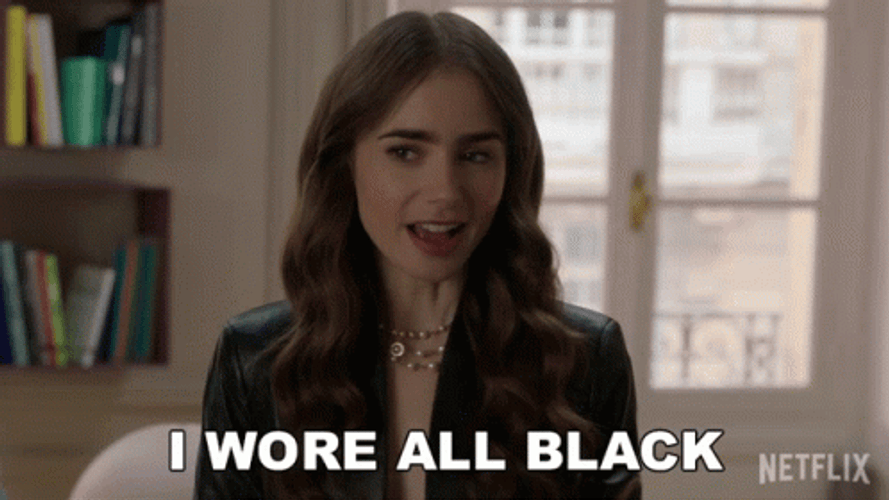 Emily Cooper All Black Fashion GIF