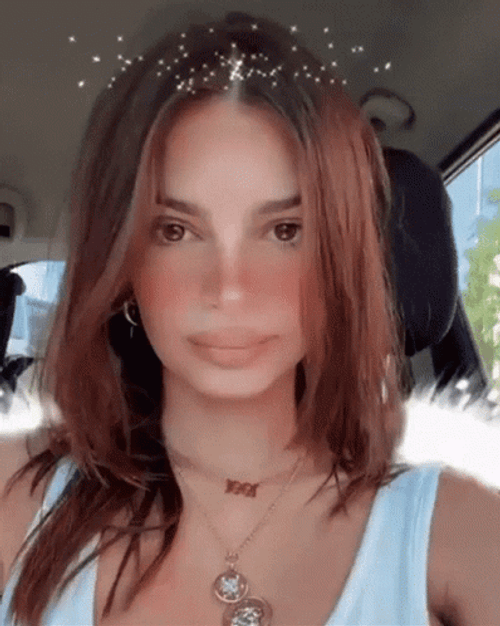 Emily Ratajkowski Blushing Filter GIF