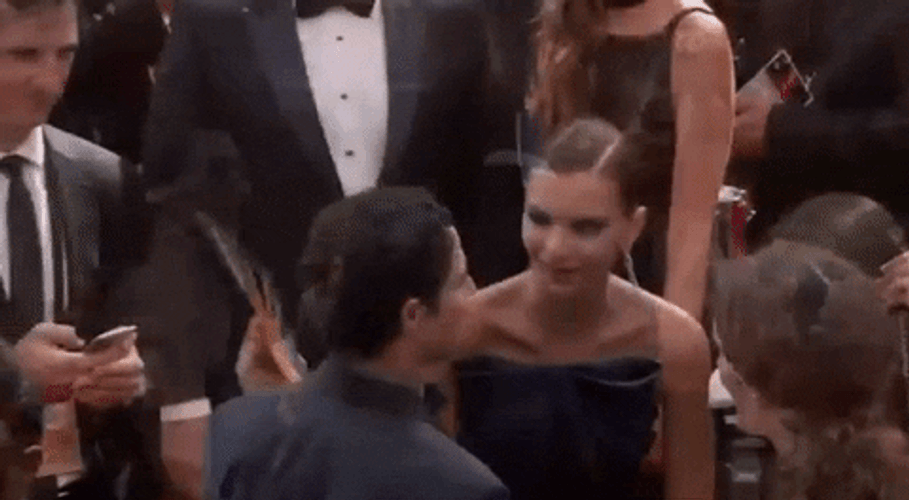 Emily Ratajkowski During Emmy Awards GIF