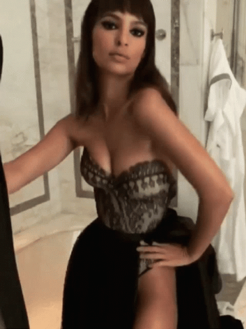 Emily Ratajkowski With Bangs GIF
