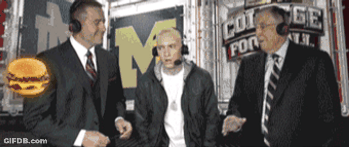 Eminem Distracted With Burger GIF