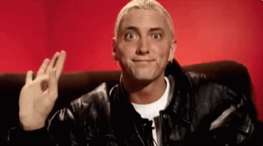 Eminem Waving Hi GIF