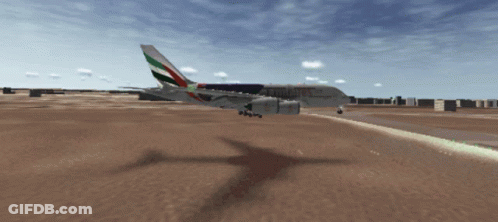 Emirates Airplane Taking Off GIF