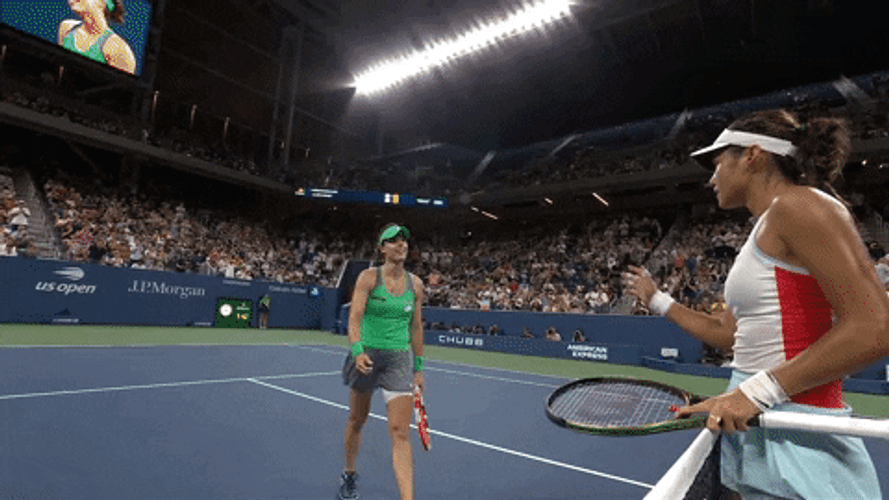 Emma Raducanu Aliz Cornet Handshake GIF