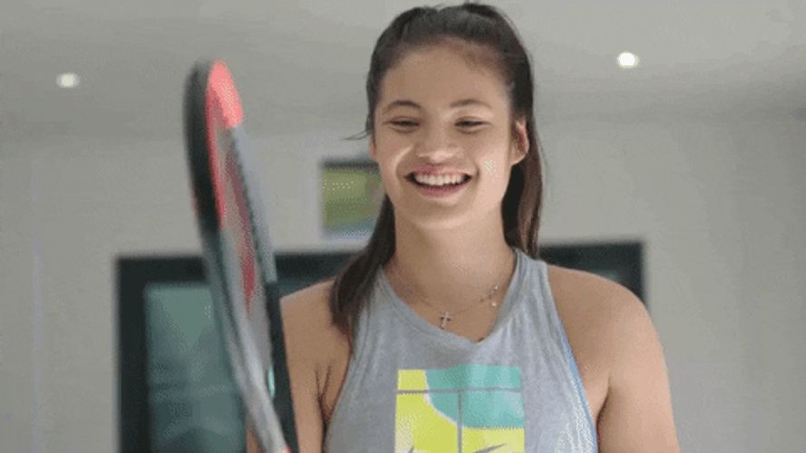 Emma Raducanu Racket Spinning GIF