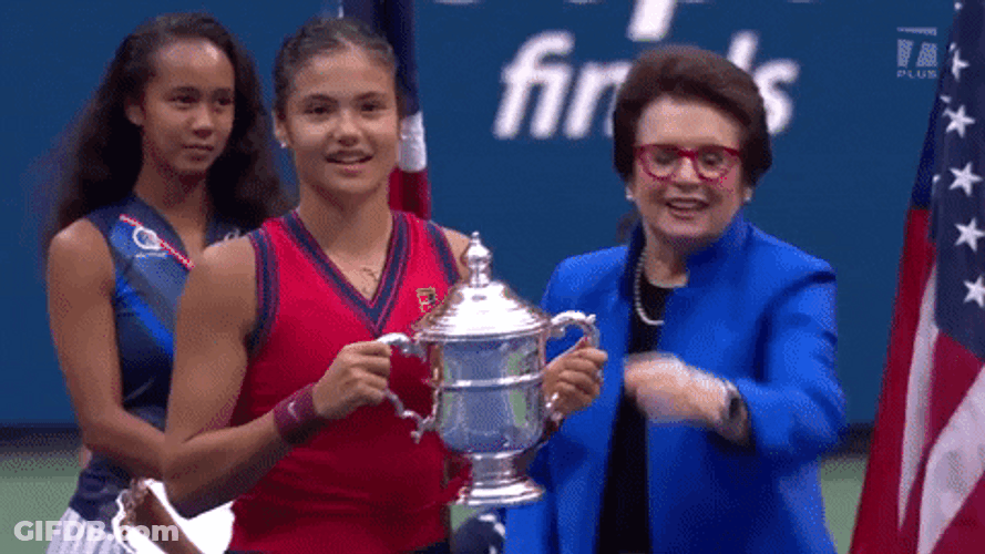 Emma Raducanu Silver Cup Trophy GIF