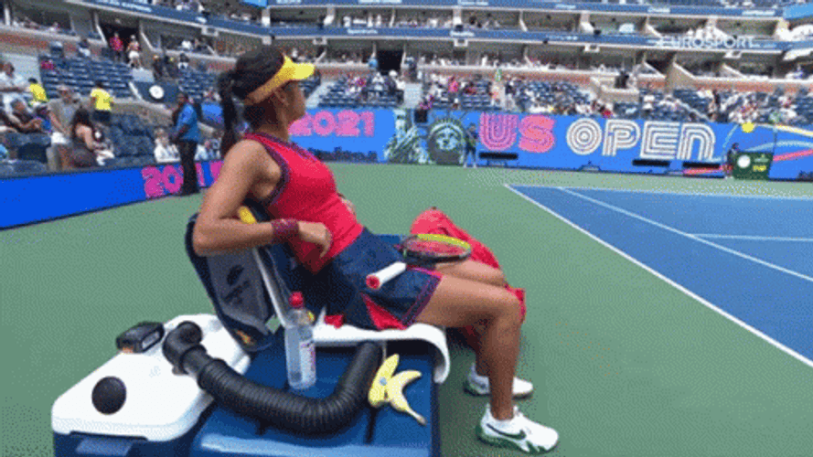 Emma Raducanu Sitting Waiting GIF