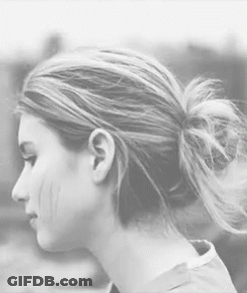 Emma Roberts Black And White Tongue Out GIF