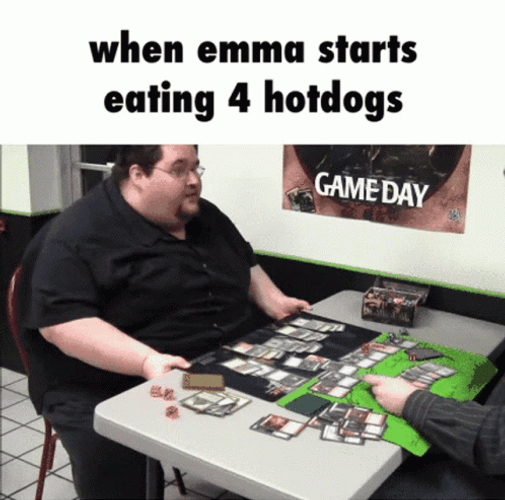 Emma Starts Eating Four Hotdogs Mad GIF