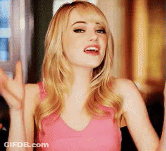 Emma Stone Awkward Cheer GIF