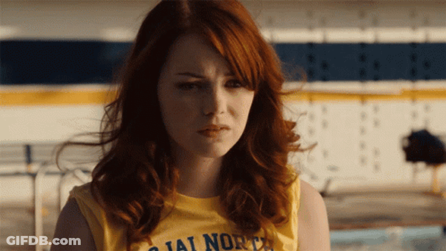 Emma Stone Dismayed Shaking Head GIF