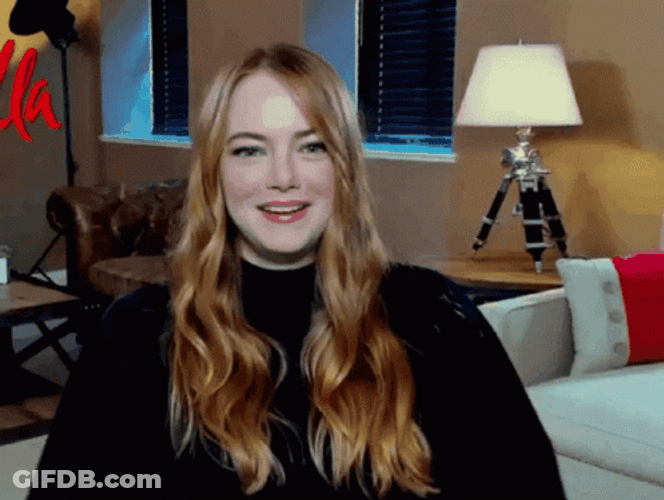 Emma Stone Giggling Interview GIF