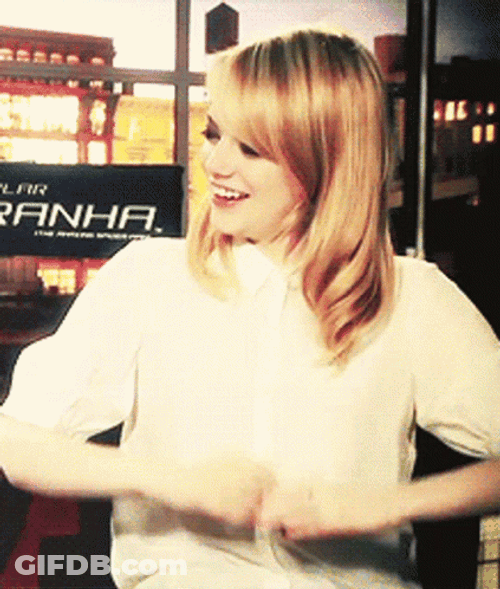 Emma Stone Hand Heart Gesture GIF