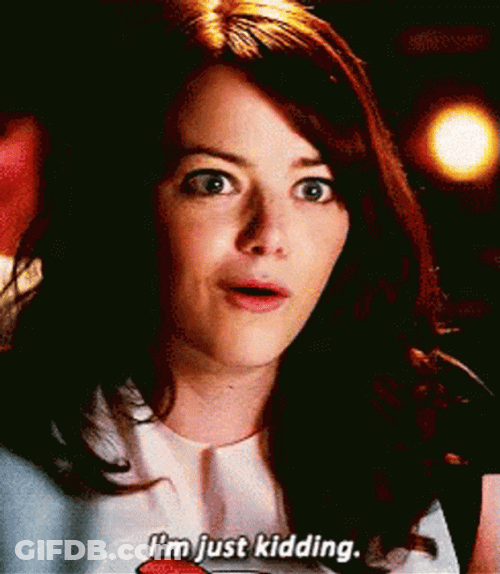 Emma Stone Laugh And Just Kidding GIF