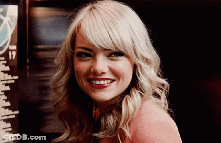 Emma Stone Nervous Smile GIF