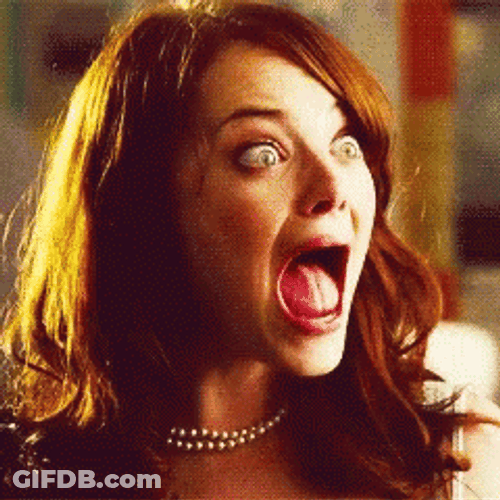 Emma Stone Shocked Wacky Face GIF