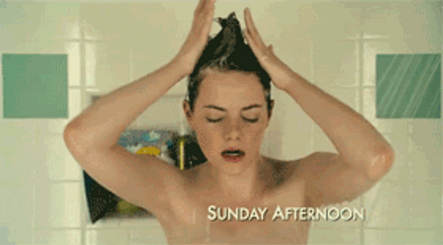 Emma Stone Sunday Afternoon Shower GIF