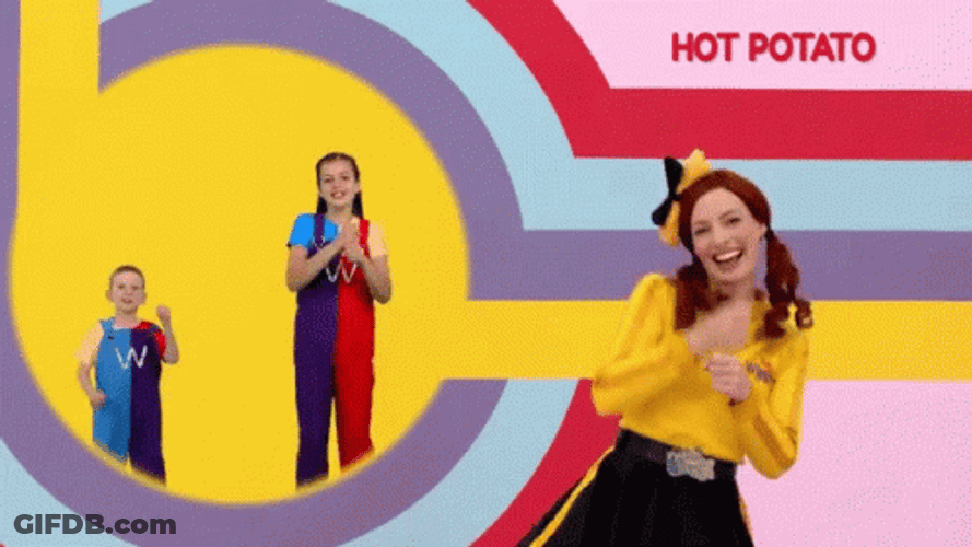 Emma Watkins And Kids Hot Potato Dance GIF