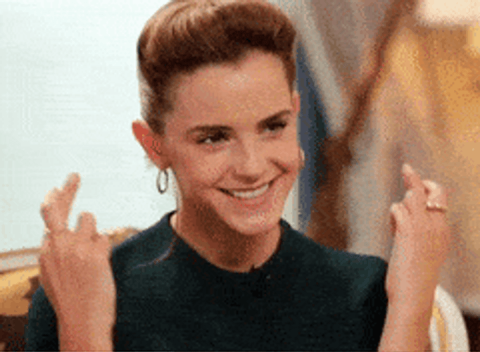 Emma Watson Fingers Crossed GIF