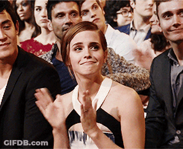 Emma Watson Pouting Clap GIF