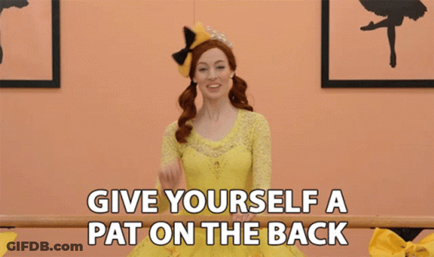 Emma Wickens Give Yourself A Pat On The Back GIF