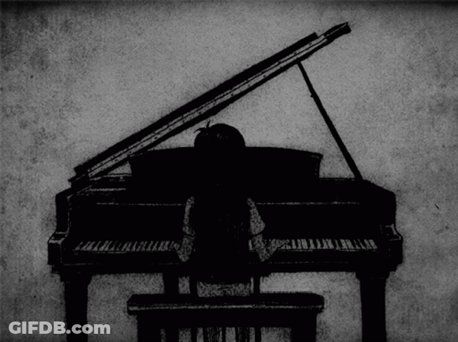 Emo Girl Playing Piano GIF