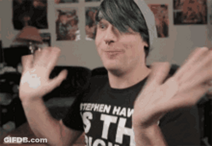 Emo Guy Jazz Hands Wave GIF