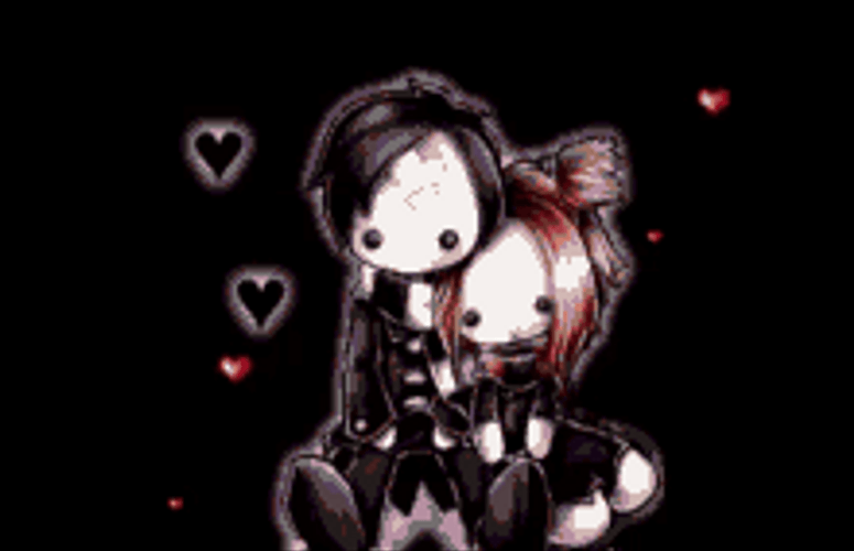 Emo Love Couple Hearts GIF