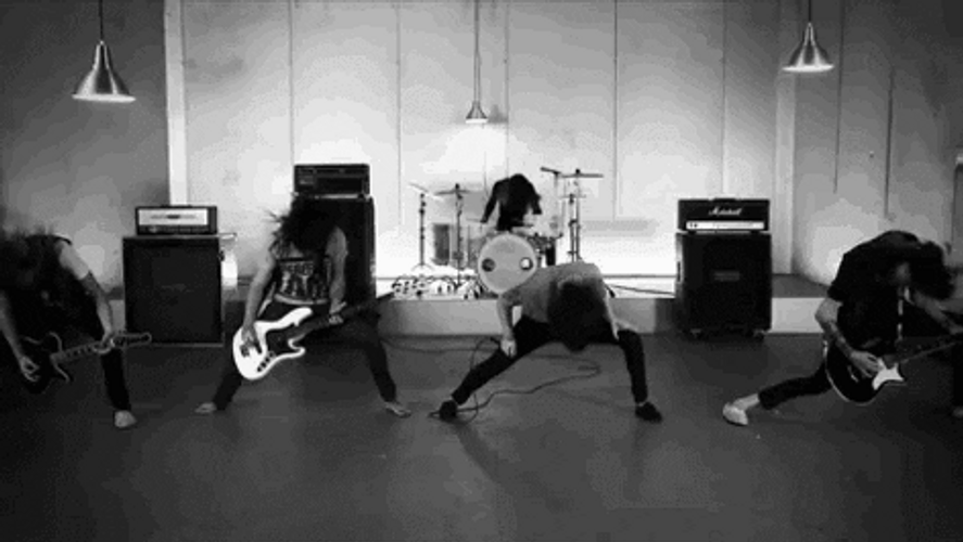 Emo Rock Band Headbang GIF