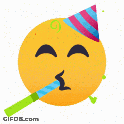 Emoji Birthday Blow Animated Celebration GIF