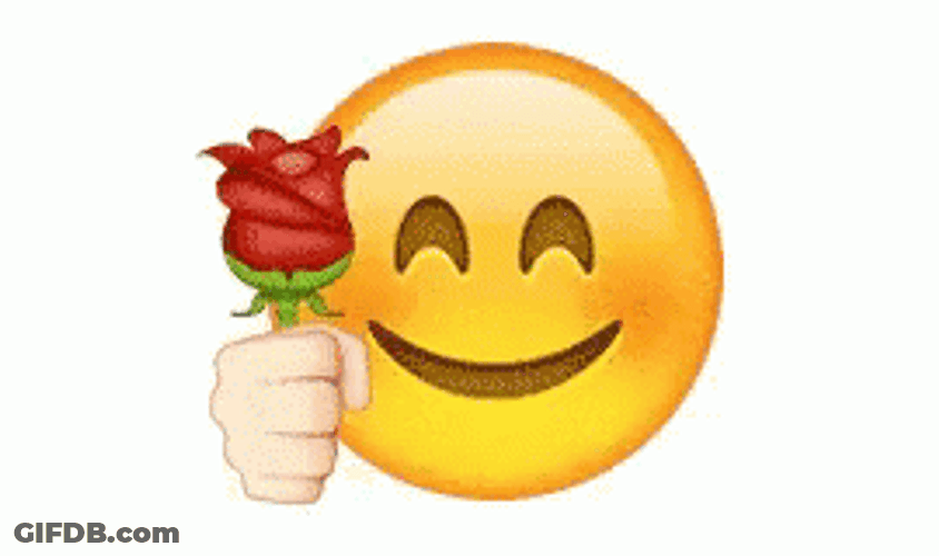 Emoji Face With Rose GIF