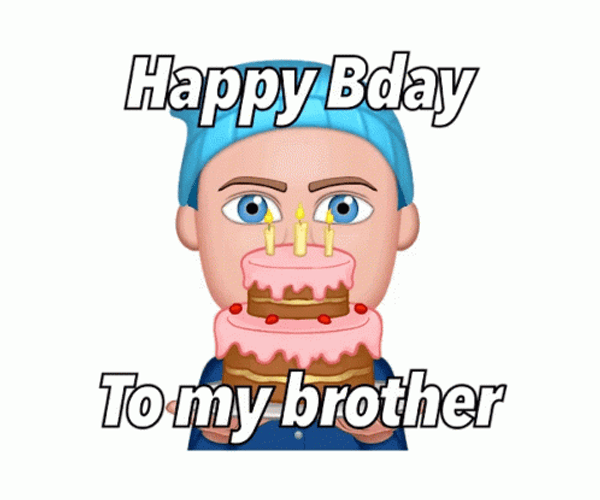 Emoji Happy Birthday Brother Funny Cake GIF