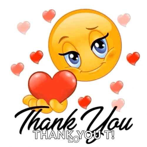 Emoji Heart Thank You Clipart GIF
