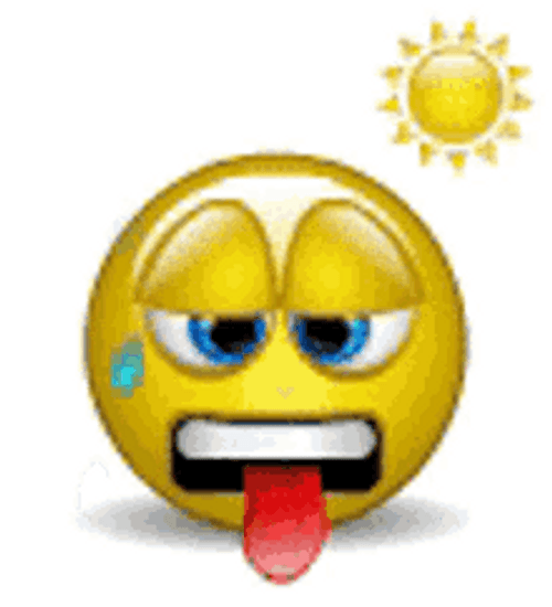 Emoji Sweating Tongue Out Hot Weather GIF