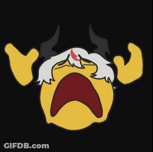 Emoji With Hair And Horns Disintegrate GIF