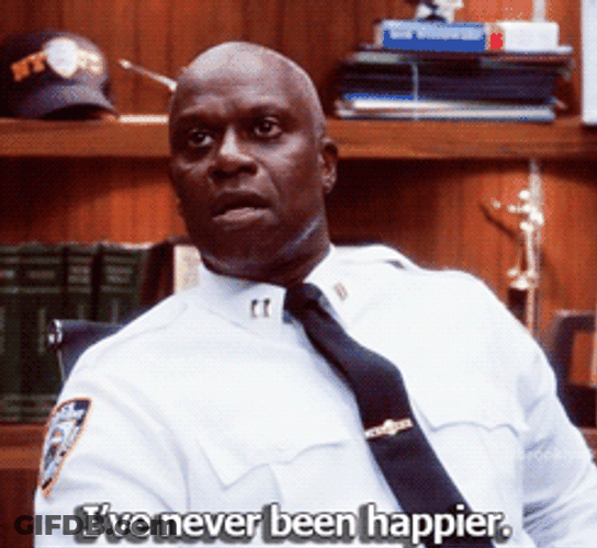 Emotional Captain Ray Holt Happier GIF