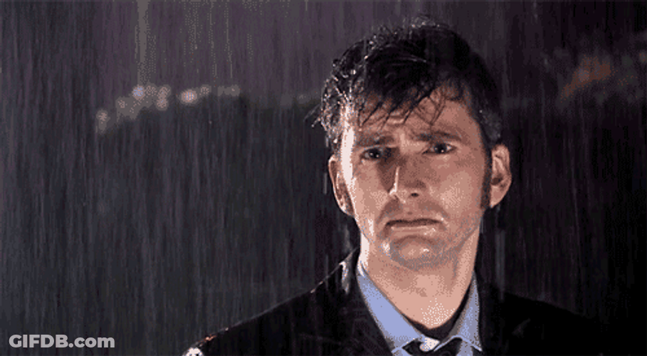 Emotional David Tennant Raining GIF