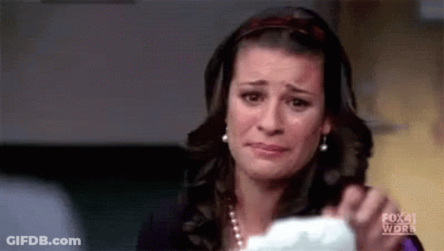 Emotional Leah Michele Glee GIF
