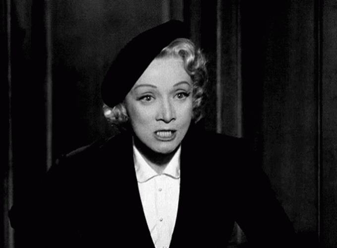 Emotional Marlene Dietrich Shouting GIF