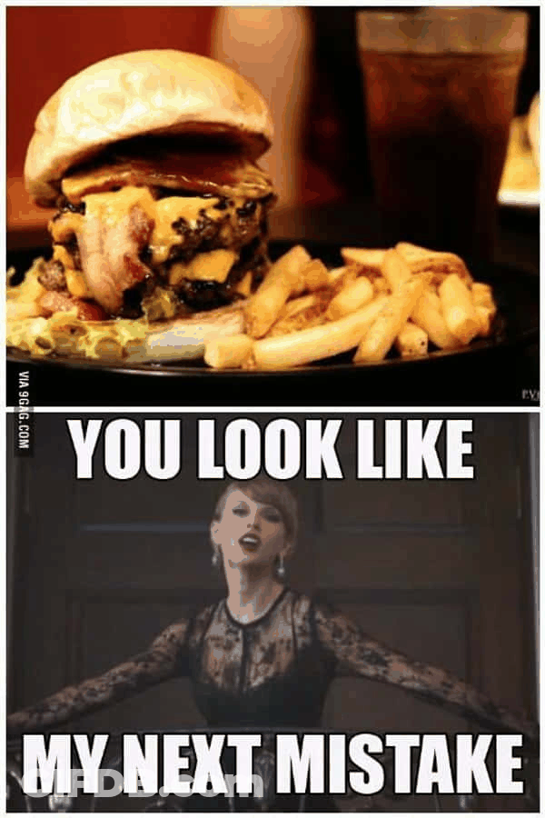 Emotional Message Taylor Swift Burger GIF